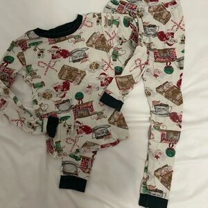 Burt's Bees Festive Kids Pajama Set - Cream and Red